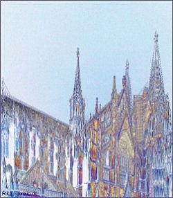 Frohes Fest: Weihnachts-Ecard www.blumenwiesen.org - Rike /pixelio.de K&ouml;lner Dom