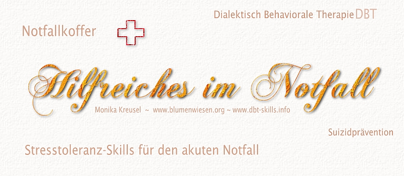 Monika Kreusel ~ www.blumenwiesen.org: Der Notfallkoffer - Dialektisch Behaiorale Therapie - Stresstoleranz-Skills